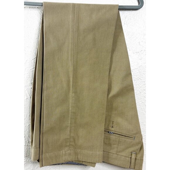 Ted Baker 36R (Actual 36x31) Holclas Khaki Textured Dress Pants  Drycleaned  EUC - Picture 1 of 13